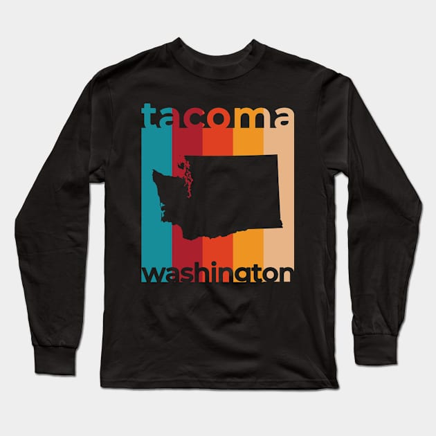 Tacoma Washington Retro Long Sleeve T-Shirt by easytees